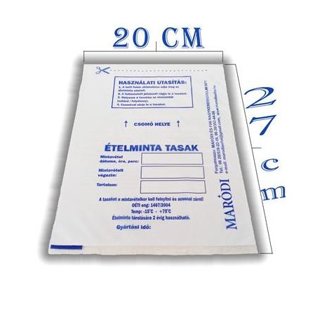 Ételminta tasak, 20x27 cm, 500 db