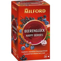   MILFORD Gyümölcstea, 20x2,5 g, MILFORD "Happy berries", bogyós gyümölcs