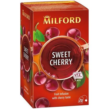 MILFORD Gyümölcstea, 20x2,5 g, MILFORD "Sweet cherry", cseresznye
