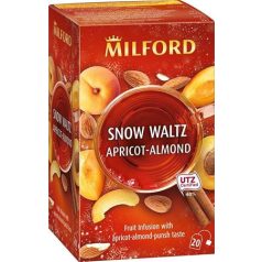   MILFORD Gyümölcstea, 20x2,5 g, MILFORD "Snow Waltz", sárgabarack-mandula