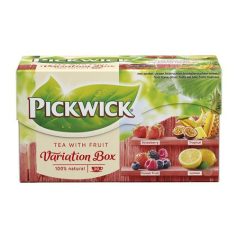   PICKWICK Fekete tea, 20x1,5 g, PICKWICK "Variációk Piros", eper, trópusi gyümölcs, erdei gyümölcs, citrom