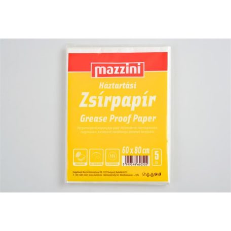 MAZZINI Háztartási zsírpapír, íves, 5 ív, 60x80 cm, MAZZINI