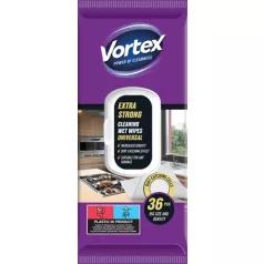   VORTEX Nedves törlőkendő, univerzális, visszazárható tetővel, 36 db, VORTEX, extra erős