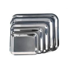 Tálca, szögletes, rozsdamentes acél, 40x32,5 cm