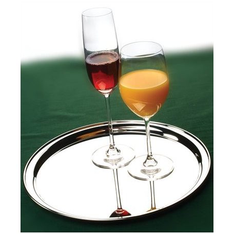 Tálca, kerek, rozsdamentes acél, 29 cm