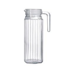 Üvegkancsó tetővel, szögletes, 1l
