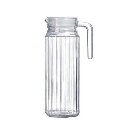 Üvegkancsó tetővel, szögletes, 1l