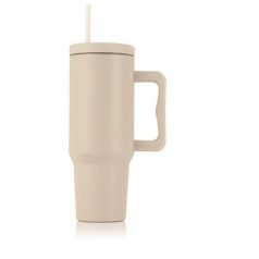 Termoszbögre, 1,2 l,  szívószállal, füllel, bézs