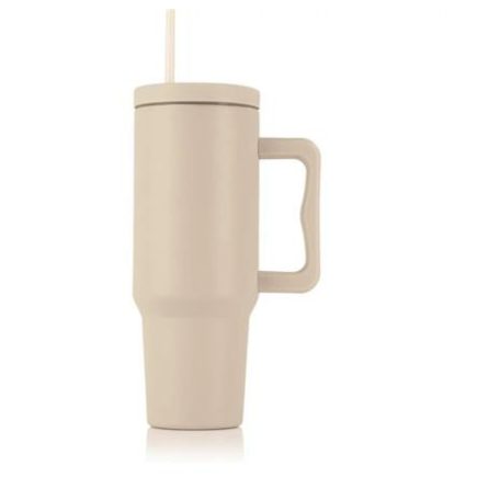 Termoszbögre, 1,2 l,  szívószállal, füllel, bézs