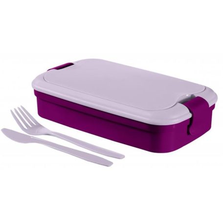 CURVER Ételtartó, evőeszközzel, CURVER "Lunch&Go", lila