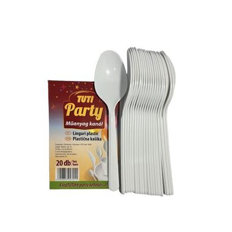 TUTI Műanyag kanál, 20 db, TUTI "Party"