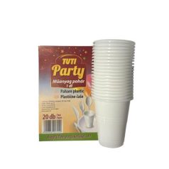TUTI Műanyag pohár, 1 dl, 20 db, TUTI "Party"