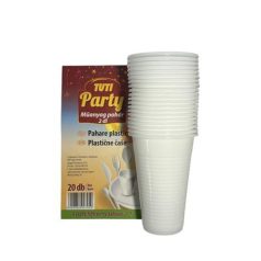 TUTI Műanyag pohár, 2 dl, 20 db, TUTI "Party"