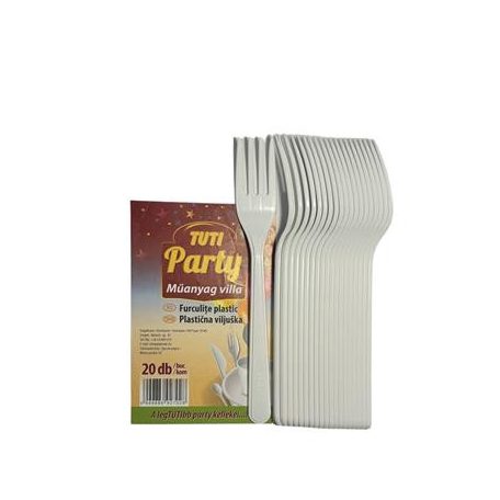 TUTI Műanyag villa, 20 db, TUTI "Party"