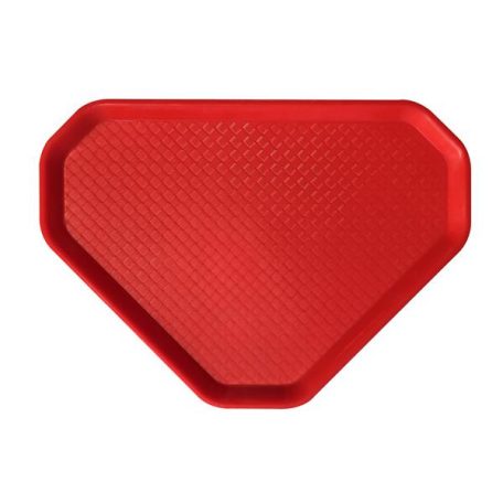 Önkiszolgáló tálca, háromszögletű, műanyag, éttermi,  piros, 47,5x34 cm