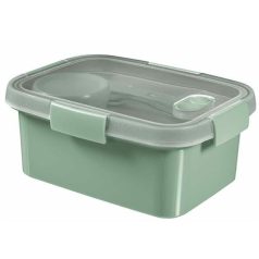   CURVER Ételtartó, szósztartóval, evőeszközzel, szögletes, műanyag, 1,2 l, CURVER "Smart Eco", világoszöld