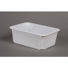   Ételtároló doboz, műanyag, szögletes, mikrózható, 1000 ml, 50 db, "Varia", fehér
