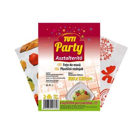 TUTI Műanyag asztalterítő, 100 x 120 cm, 2 db, TUTI "Party"