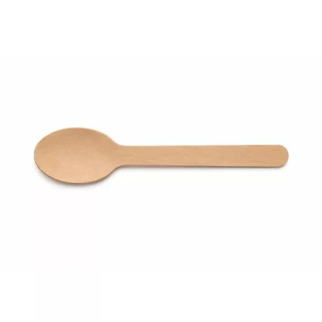 Evőkanál, fa, egyszer használatos, 16 cm, 100 db