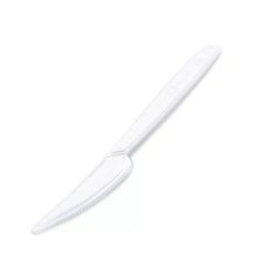   Kés, műanyag, többször használatos, 18 cm, 50 db, fehér