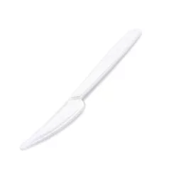   Kés, műanyag, többször használatos, 18 cm, 50 db, fehér