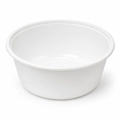   Műanyag leveses tányér, tetőzhető, 750 ml, 50 db, fehér