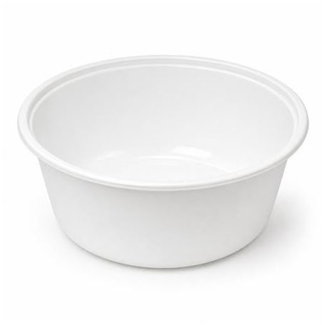 Műanyag leveses tányér, tetőzhető, 750 ml, 50 db, fehér
