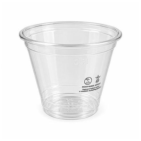 Műanyag shaker és koktélos pohár, 2 dl, 50 db, víztiszta
