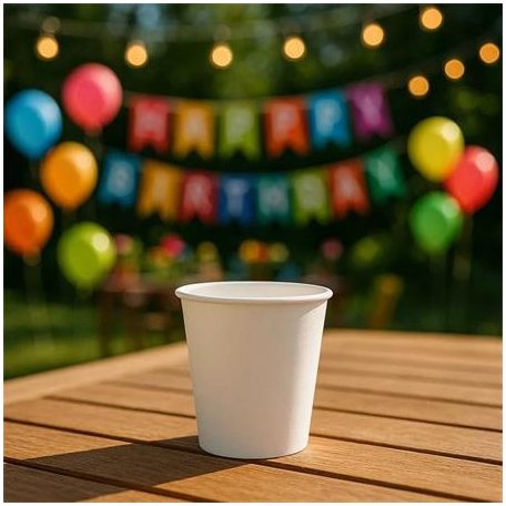 Papírpohár, 1,1 dl, 50 db, "Party", fehér