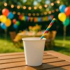 Papírpohár, 2,4 dl, 50 db, "Party", fehér