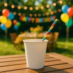 Papírpohár, 2,4 dl, 50 db, "Party", fehér