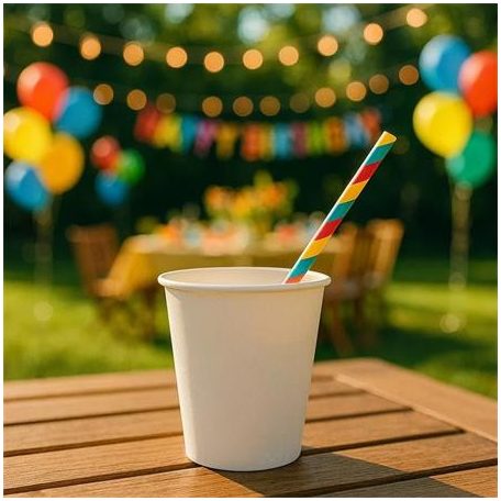 Papírpohár, 2,4 dl, 50 db, "Party", fehér