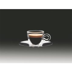   Espresszos csésze rozsdamentes aljjal, duplafalú, 6,5cl, 2db-os szett, "Thermo"