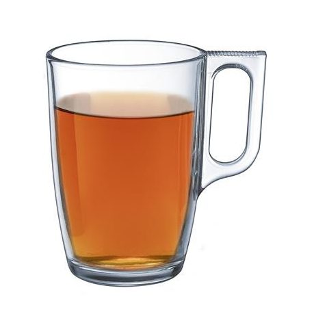 Üvegpohár, füllel, 6 db-os szett, 40 cl, "CoffeeTime"