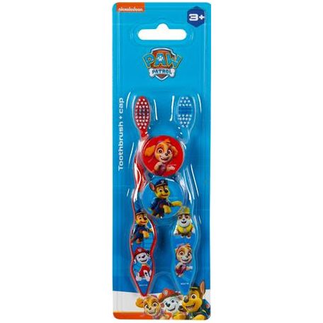 Fogkefe, gyerekeknek, puha, 2 db, kupakkal, 3+, "Paw Patrol"