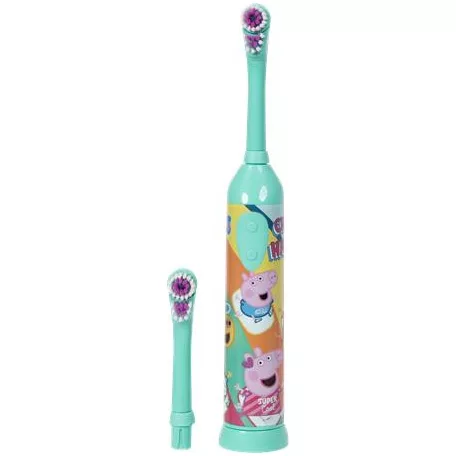 Fogkefe, elektromos, 2 pótfejjel, 3+, "Peppa Pig", zöld