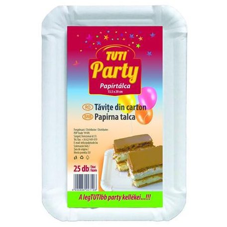 TUTI Papírtálca, 13,5 x 20 cm, 25 db, TUTI "Party"