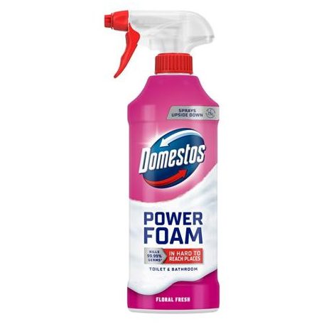 DOMESTOS WC- és fürdőszoba tisztító hab, 435 ml, DOMESTOS "Power Foam", Floral Fresh