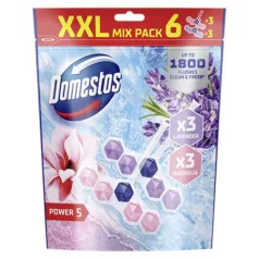   DOMESTOS WC frissítő blokk, 6 db-os, DOMESTOS "Power 5", magnólia és levendula