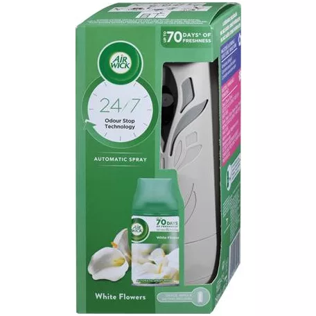 AIR WICK Illatosító készülék, automata, 250 ml, AIR WICK "Freshmatic", frézia és jázmin