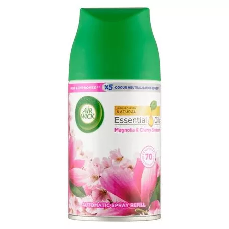 AIR WICK Illatosító készülék utántöltő, automata, 250 ml, AIR WICK "Freshmatic", magnólia és cseresznye