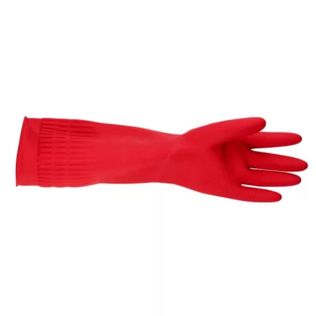 BONUS Gumikesztyű, háztartási, latex, extra hosszú, 38 cm, S méret, BONUS, piros