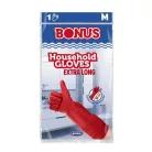 BONUS Gumikesztyű, háztartási, latex, extra hosszú, 38 cm, M méret, BONUS, piros