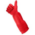 BONUS Gumikesztyű, háztartási, latex, extra hosszú, 38 cm, L méret, BONUS, piros