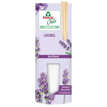 FROSCH Légfrissítő, 90 ml, utántöltő, FROSCH "Oase", levendula