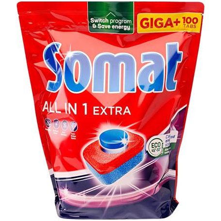 SOMAT Mosogatógéptabletta, 100 db, SOMAT "All in 1 Extra"
