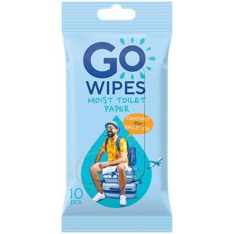 GO WIPES Toalettpapír, nedves, 10 db, GO WIPES "Comfort"