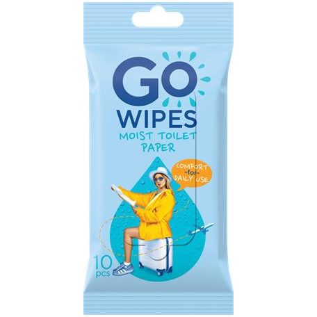 GO WIPES Toalettpapír, nedves, 10 db, GO WIPES "Comfort"