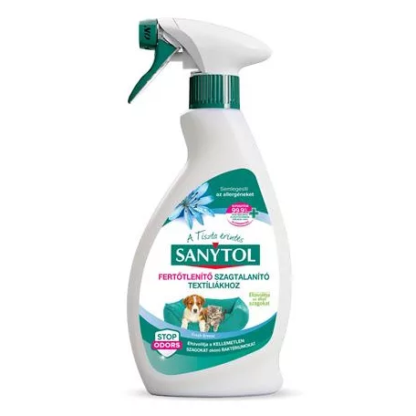 SANYTOL Kisállat szagsemlegesítő és fertőtlenítő spray, textíliákhoz, 500 ml, SANYTOL