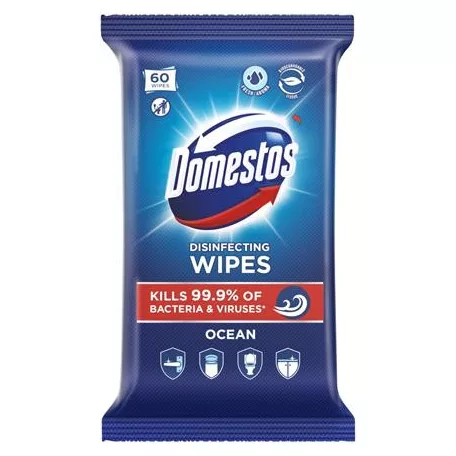 DOMESTOS Nedves törlőkendő, 60 db, DOMESTOS "óceán"